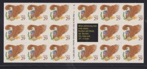 BOBPLATES #2595a Eagle Shield Self Adhesive Booklet B32322 VF MintNH CV=$12.75