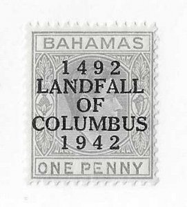 Bahamas Sc #117 1p grey with dot in 'N'  & damaged 'E'  v...