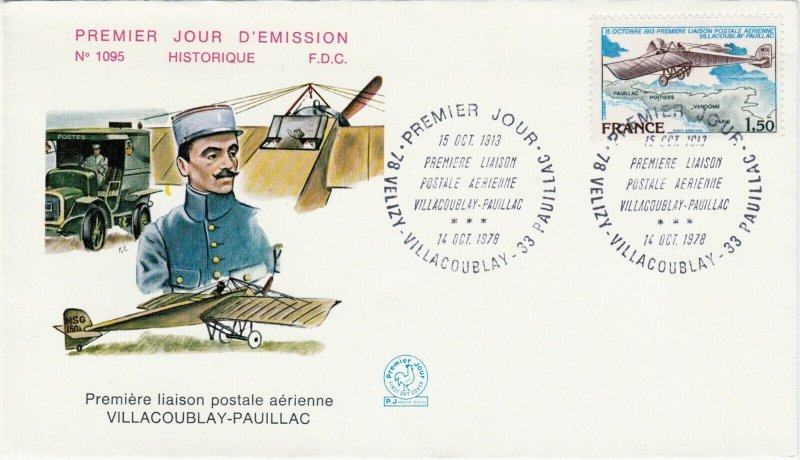 FRANCE - 1978 Yv.PA51 enveloppe 1er jour FDC 1ère Poste Aérienne 1913 (P.J)