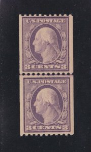 US 489 3c Washington Mint Line Pair F-VF OG NH SCV $70