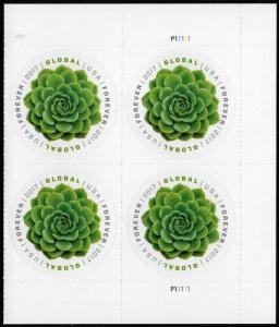 SC#5198 ($1.15) Green Succulent Plate Block: R #P11111 (2017) SA