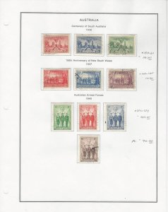 Australia Collection 1936-40 on Album Page, #159-161, 163-165, 184-187 Used