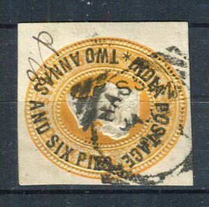 INDIA; 1880s classic QV 4a. 6p. fine POSTMARK Stationary Piece,