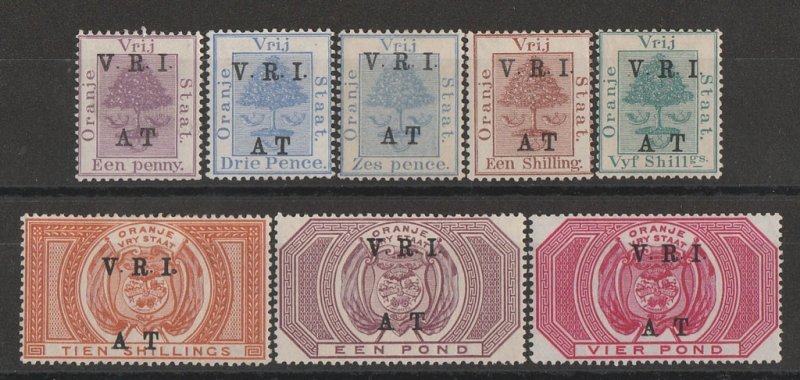 ORANGE FREE STATE 1900 'VRI AT' on Tree & Arms set, 1d with thick 'V' in 'VRI'. 