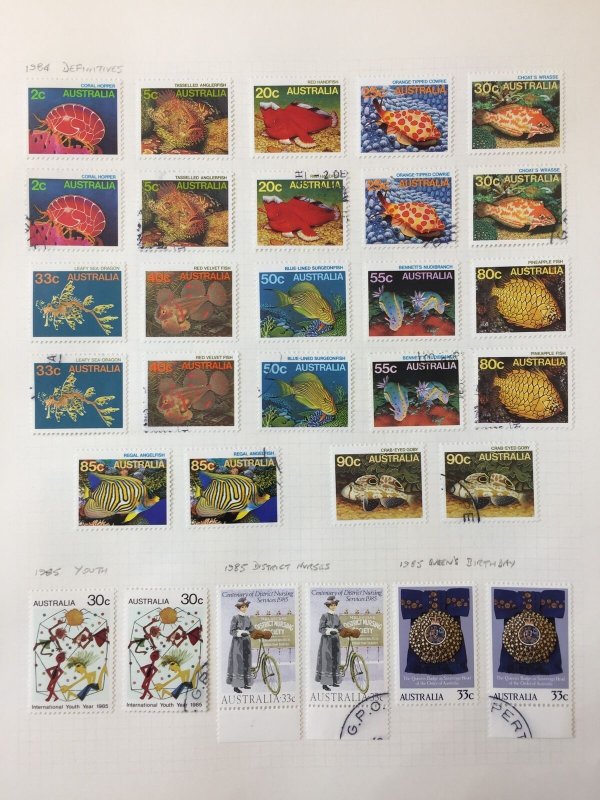 Australia 1984/86 Fish Military Sheets MH Used Mint Face $30+(Apx 130+) AB2403