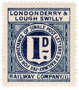 (I.B) Londonderry & Lough Swilly Railway : Letter Stamp 1d