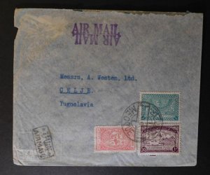 1945 Mecca Saudi Arabia Airmail Cover to Celje Yugoslavia