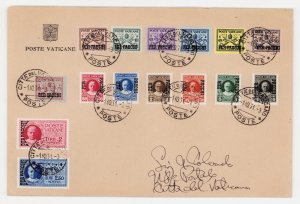 VATICAN CITY 1931 Papal Arms & Pope Pius XI Sc Q1-Q15 First Day FDC Complete Set