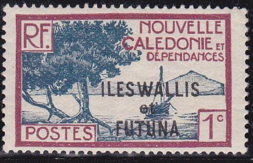 Wallis and Futuna Islands 1930 SC #43 Bay of Paletuviers Point 1c Unused OG.