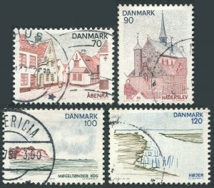 Denmark 576-579, used. 1975. Watchman Square, Haderslev Cathedral, Mogeltonder