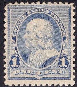 US Stamp #219 1c Blue Franklin Mint NH SCV $65