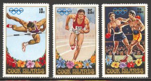 Cook Islands Scott 327-29 Unused HROG - 1972 Munich Olympic Games Set- SCV $1.40