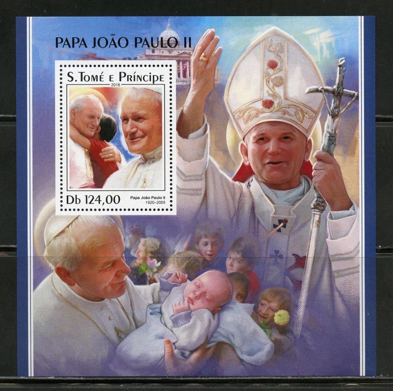 SAO TOME 2018  POPE JOHN PAUL II  SOUVENIR SHEET  MINT NH