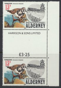 Alderney  SG A14  SC# 14 Birds  MNH Gutter Pair see scan 