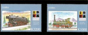 Zambia 1999 - 1999 IBRA Exhibition Trains - Set of 2v - Scott 833-34 - MNH