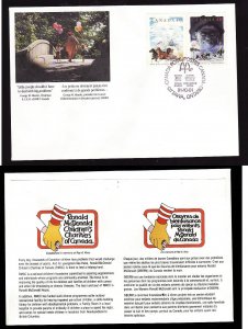 Canada-Sc#1336-7 -stamps on FDC-Canadian Folklore-Ronald McDonald Children's Cha
