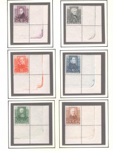 1931 AUSTRIA, no. 399/404 Poeti, 6 values MNH ** Right sheet corner