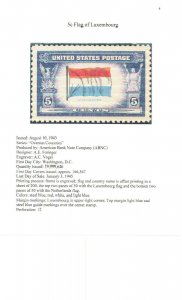 The Luxembourg Stamp & Its Varieties Scotts 912 Spiral bound 78 color pages