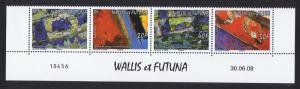 Wallis and Futuna Hulls of Traditional Canoes Bottom strip of 4v SG#942-945