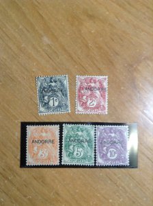 Andorra  (French)  #  1-5  MH