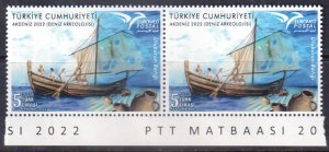 TURKEY - 2022 EUROMED MARITIME ARCHEOLOGY / SHIPS - 2V MINT NH