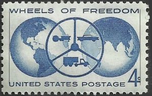 # 1162 MINT NEVER HINGED ( MNH ) WHEELS OF FREEDOM XF+
