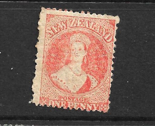 NEW ZEALAND 1864-67  1d  ORANGE   FFQ  MNH P12 1/2   CP A1M5   SG 112 CHALON