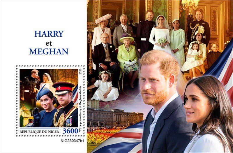 Nigeria - 2023 Prince Harry and Meghan - Stamp Souvenir Sheet - NIG230347b1
