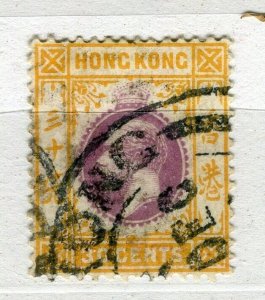 HONG KONG; 1920s early GV issue fine used 30c. value