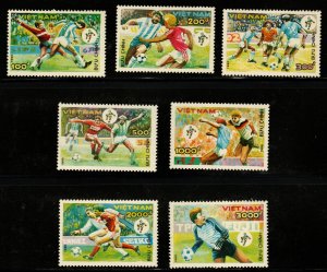 North Vietnam. Scott 2082-2088 MNH** perforated  Soccer  set