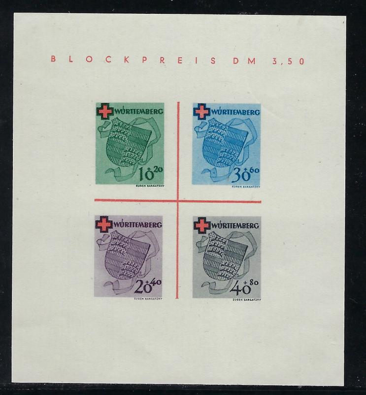 Germany - under French occupation Scott # 8NB4a, mint nh, s/s