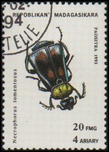 Malagasy Republic 1216 - Cto - 20fr Gold-necked Carrion Beetle (1994)