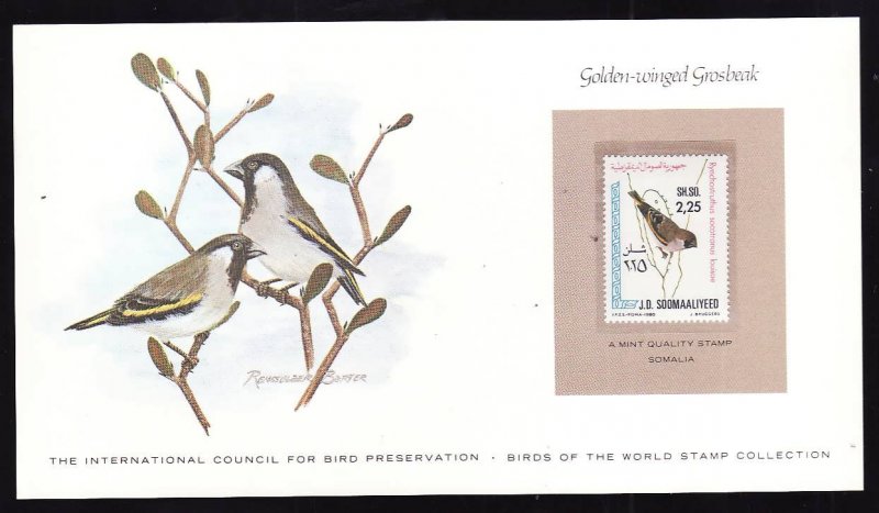 Birds of the World Stamp Collection #8e-Somalia-Mint NH Golden-winged Grosbeak s