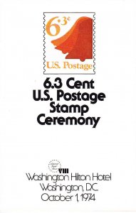 USPS 1st Day Ceremony Program #1518 C1 6.3 Cent Bulk Postage 1974