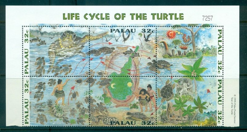 Palau - Sc# 383.  1995 Life Cycle of the Turtle. MNH Block. $9.50.