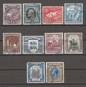 CYPRUS 1928 SG 123/32 USED Cat £450