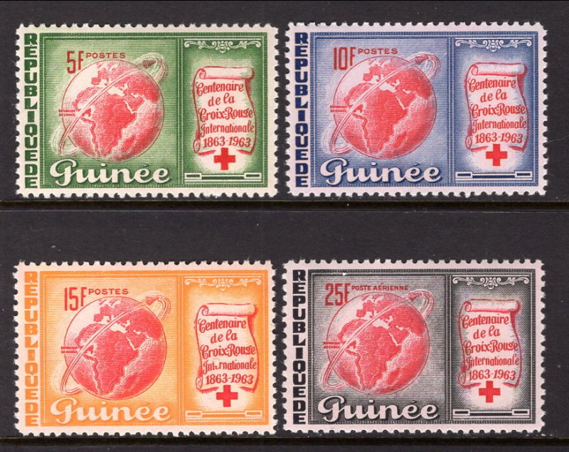 Guinea MNH 309-11,C50 Red Cross Centenary