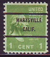 Marysville CA, 804-71 Bureau Precancel, 1¢ Washington