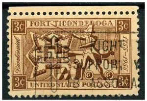 USA 1955 - Scott 1071 used - 3c, Fort Ticonderoga 