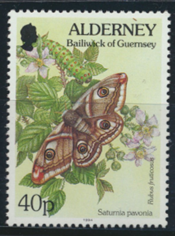 GB Alderney  SG A74 MNH   40p Emperor Moth  1994 SC# 84 See scan