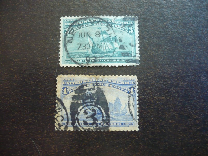 Stamps - USA - Scott# 232-233 - Used Part Set of 2 Stamps