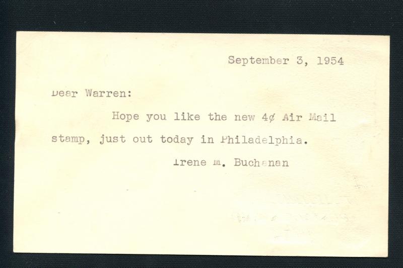 US Scott's # C48 4 Cent - Eagle - FDC Postcard