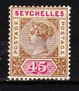 Album Treasures Seychelles Scott # 15  45c  Victoria  Mint Hinged