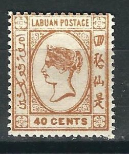 Labuan SG 47a 40c Brown Buff MVLH F/VF 1893 GCV £50