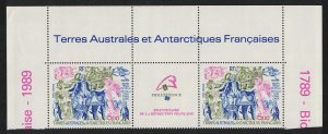 FSAT TAAF French Revolution Top Strip 1989 MNH SG#256 MI#256