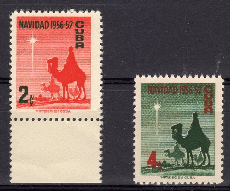 Christmas 1956 The Tree Wise Men Set (2)  MNH Cuba 1956 Sc#562/563