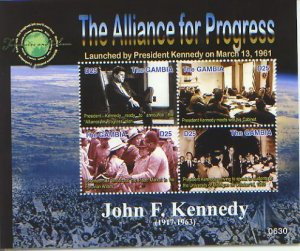 President John F. Kennedy,  S/S 4 (GAMB06031)*