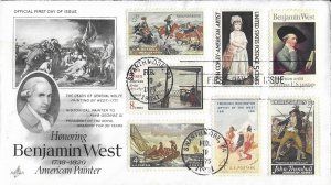 1975 FDC, #1553, 10c Benjamin West, Art Craft - combo