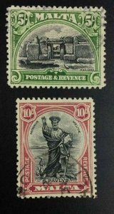 MOMEN: MALTA SG #208-209 1930 USED £255 LOT #63433