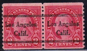 Precancel - Los Angeles, CA PSS 599-44 Coil Pair - No Gum